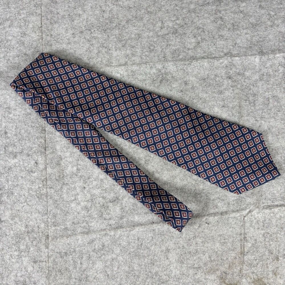 Vintage Polo University Ralph Lauren 100% Silk Tie Geometric Made USA 1990s